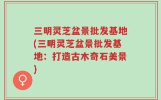 三明灵芝盆景批发基地(三明灵芝盆景批发基地：打造古木奇石美景)