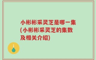 小彬彬采灵芝是哪一集(小彬彬采灵芝的集数及相关介绍)