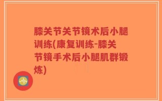 膝关节关节镜术后小腿训练(康复训练-膝关节镜手术后小腿肌群锻炼)