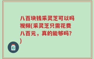 八百块钱采灵芝可以吗视频(采灵芝只需花费八百元，真的能够吗？)