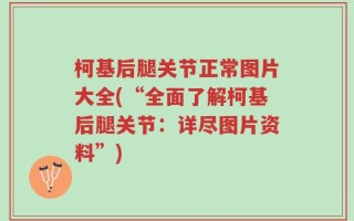 柯基后腿关节正常图片大全(“全面了解柯基后腿关节：详尽图片资料”)