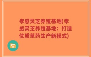孝感灵芝养殖基地(孝感灵芝养殖基地：打造优质草药生产新模式)