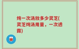 炖一次汤放多少灵芝(灵芝炖汤用量，一次透露)