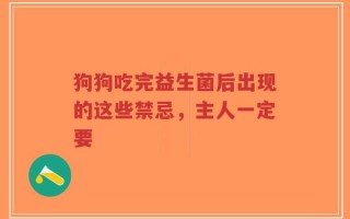 狗狗吃完益生菌后出现的这些禁忌，主人一定要
