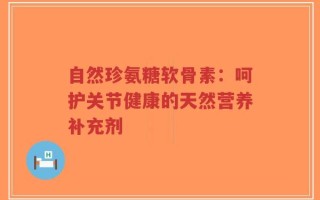 自然珍氨糖软骨素：呵护关节健康的天然营养补充剂