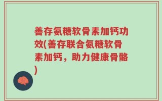 善存氨糖软骨素加钙功效(善存联合氨糖软骨素加钙，助力健康骨骼)