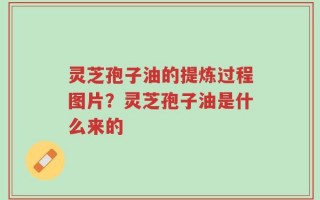 灵芝孢子油的提炼过程图片？灵芝孢子油是什么来的
