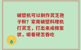 破壁机可以制作灵芝孢子粉？家用破壁料理机打灵芝，打出来成棉絮状，嚼着硬怎吞吃