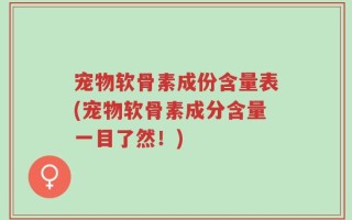宠物软骨素成份含量表(宠物软骨素成分含量一目了然！)