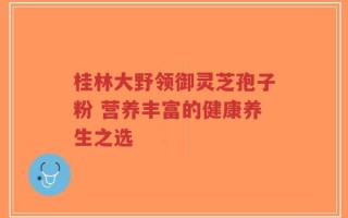 桂林大野领御灵芝孢子粉 营养丰富的健康养生之选