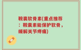 鞍囊软骨素(重点推荐：鞍囊素能保护软骨，缓解关节疼痛)