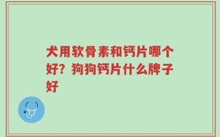 犬用软骨素和钙片哪个好？狗狗钙片什么牌子好