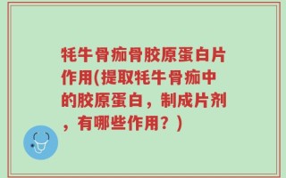 牦牛骨痂骨胶原蛋白片作用(提取牦牛骨痂中的胶原蛋白，制成片剂，有哪些作用？)