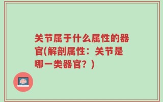 关节属于什么属性的器官(解剖属性：关节是哪一类器官？)