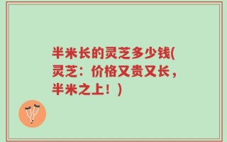 半米长的灵芝多少钱(灵芝：价格又贵又长，半米之上！)