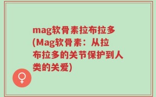 mag软骨素拉布拉多(Mag软骨素：从拉布拉多的关节保护到人类的关爱)