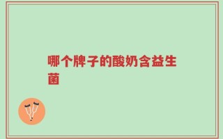 哪个牌子的酸奶含益生菌
