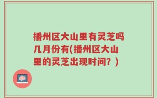 播州区大山里有灵芝吗几月份有(播州区大山里的灵芝出现时间？)
