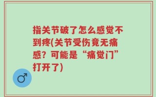 指关节破了怎么感觉不到疼(关节受伤竟无痛感？可能是“痛觉门”打开了)