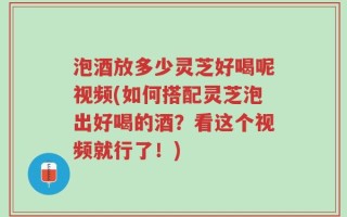 泡酒放多少灵芝好喝呢视频(如何搭配灵芝泡出好喝的酒？看这个视频就行了！)