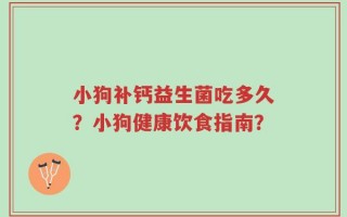 小狗补钙益生菌吃多久？小狗健康饮食指南？