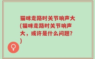 猫咪走路时关节响声大(猫咪走路时关节响声大，或许是什么问题？)
