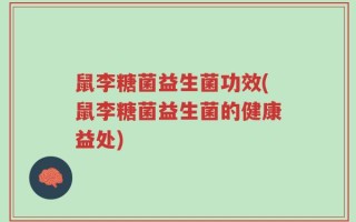 鼠李糖菌益生菌功效(鼠李糖菌益生菌的健康益处)