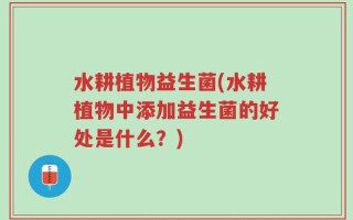 水耕植物益生菌(水耕植物中添加益生菌的好处是什么？)