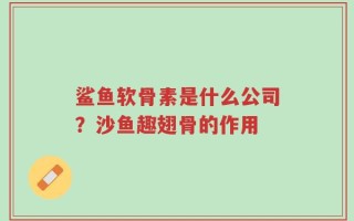 鲨鱼软骨素是什么公司？沙鱼趣翅骨的作用
