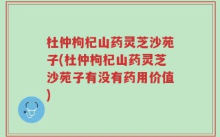 杜仲枸杞山药灵芝沙苑子(杜仲枸杞山药灵芝沙苑子有没有药用价值)