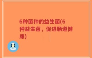 6种菌种的益生菌(6种益生菌，促进肠道健康)