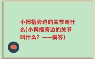 小拇指旁边的关节叫什么(小拇指旁边的关节叫什么？——解答)