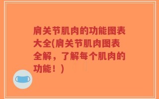 肩关节肌肉的功能图表大全(肩关节肌肉图表全解，了解每个肌肉的功能！)