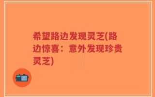 希望路边发现灵芝(路边惊喜：意外发现珍贵灵芝)