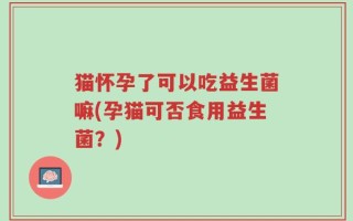 猫怀孕了可以吃益生菌嘛(孕猫可否食用益生菌？)