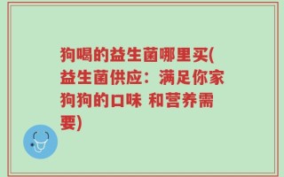 狗喝的益生菌哪里买(益生菌供应：满足你家狗狗的口味 和营养需要)