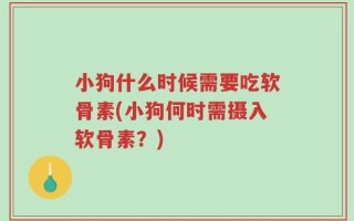 小狗什么时候需要吃软骨素(小狗何时需摄入软骨素？)