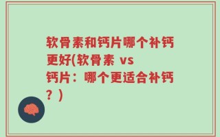 软骨素和钙片哪个补钙更好(软骨素 vs 钙片：哪个更适合补钙？)