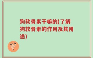 狗软骨素干嘛的(了解狗软骨素的作用及其用途)