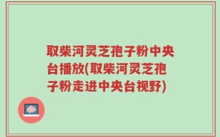 取柴河灵芝孢子粉中央台播放(取柴河灵芝孢子粉走进中央台视野)