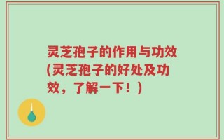 灵芝孢子的作用与功效(灵芝孢子的好处及功效，了解一下！)