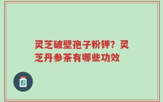 灵芝破壁孢子粉钾？灵芝丹参茶有哪些功效