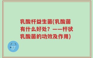 乳酸杆益生菌(乳酸菌有什么好处？——杆状乳酸菌的功效及作用)