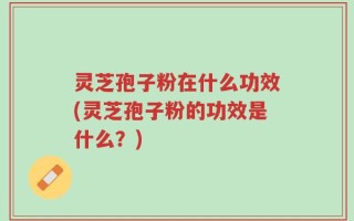灵芝孢子粉在什么功效(灵芝孢子粉的功效是什么？)