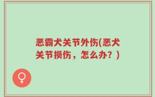 恶霸犬关节外伤(恶犬关节损伤，怎么办？)