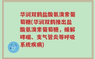 华润双鹤盐酸氨溴索葡萄糖(华润双鹤推出盐酸氨溴索葡萄糖，缓解哮喘、支气管炎等呼吸系统疾病)