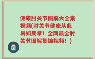 健康肘关节图解大全集视频(肘关节健康从此易如反掌！全网最全肘关节图解集锦视频！)
