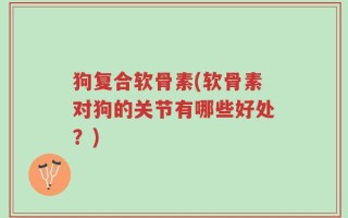 狗复合软骨素(软骨素对狗的关节有哪些好处？)