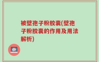 被壁孢子粉胶囊(壁孢子粉胶囊的作用及用法解析)