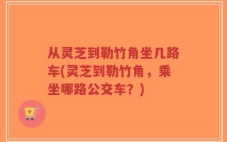 从灵芝到勒竹角坐几路车(灵芝到勒竹角，乘坐哪路公交车？)